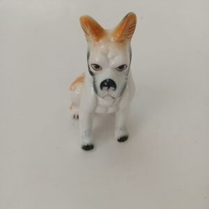 Porcelain Dog Figuring Bulldog White Brown Black Boxer St Bernard Vintage